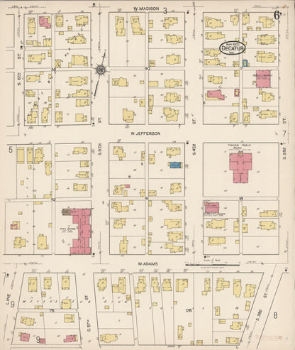 Sanborn Fire Insurance Map from Decatur, Adams County, Indiana (1922), Sheet #0006 - Complete Map Set gallery image, historic Sanborn map, vintage wall art, Indiana Indiana