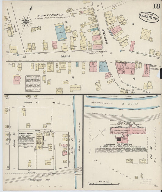 Sanborn Fire Insurance Map from Scranton, Lackawanna County, Pennsylvania (1884), Sheet #0018 - Historic Sanborn Fire Insurance Map Print, vintage old map wall art, antique decor, genealogy gift, Pennsylvania Pennsylvania map