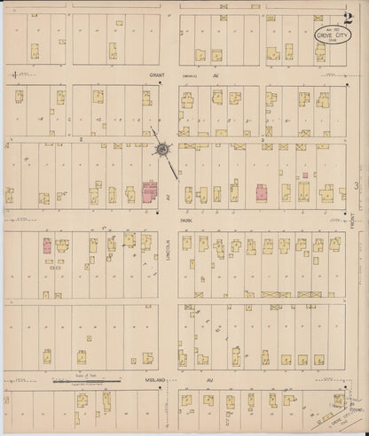 Sanborn Fire Insurance Map from Grove City, Franklin County, Ohio (1922), Sheet #0002 - Historic Sanborn Fire Insurance Map Print, vintage old map wall art, antique decor, genealogy gift, Ohio Ohio map