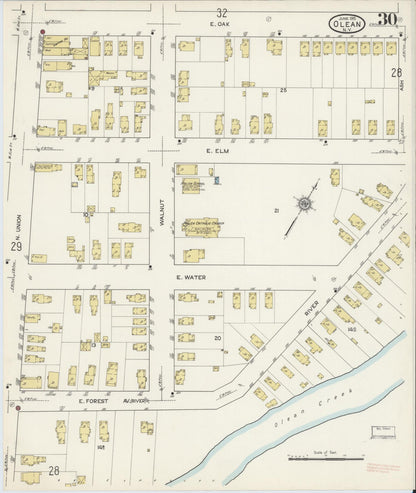 Sanborn Fire Insurance Map from Olean, Cattaraugus County, New York (1915), Sheet #0030 - Complete Map Set gallery image, historic Sanborn map, vintage wall art, New York New York