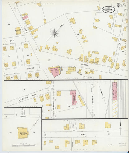 Sanborn Fire Insurance Map from West Point, Troup County, Georgia (1906), Sheet #0002 - Complete Map Set gallery image, historic Sanborn map, vintage wall art, Georgia Georgia