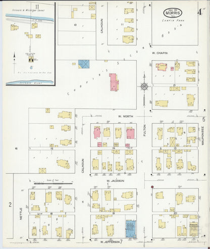 Sanborn Fire Insurance Map from Morris, Grundy County, Illinois (1916), Sheet #0004 - Complete Map Set gallery image, historic Sanborn map, vintage wall art, Illinois Illinois