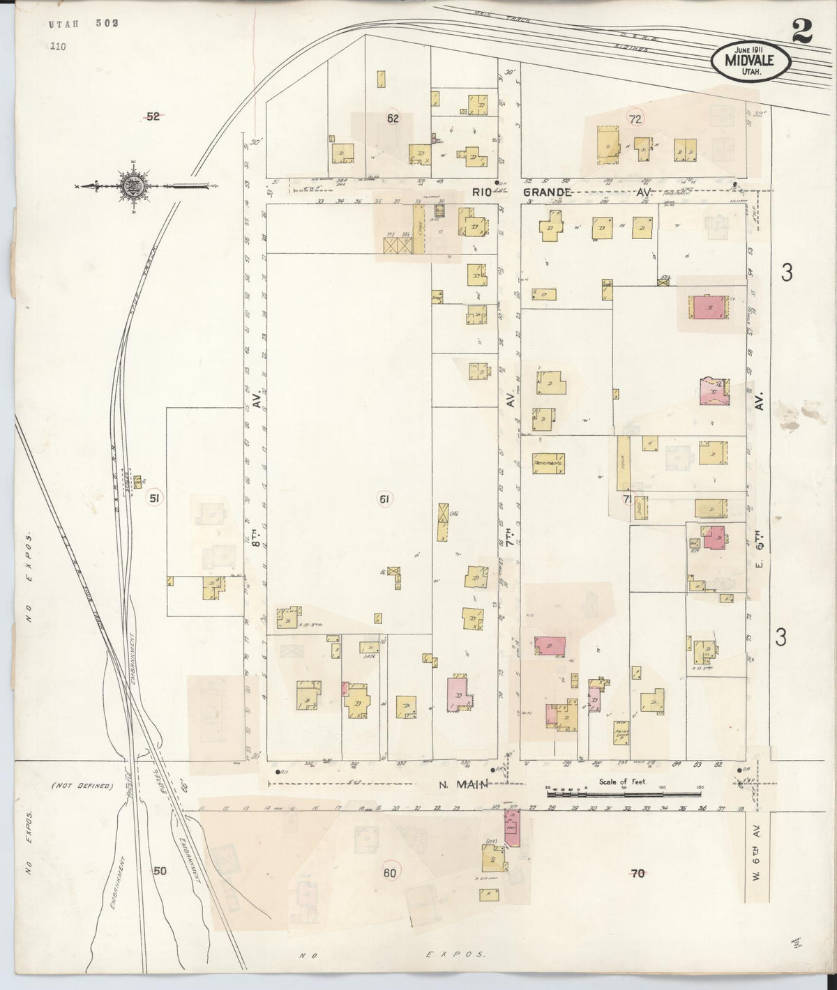 Sanborn Fire Insurance Map from Midvale, Salt Lake County, Utah (1942), Sheet #0002 - Complete Map Set gallery image, historic Sanborn map, vintage wall art, Utah Utah