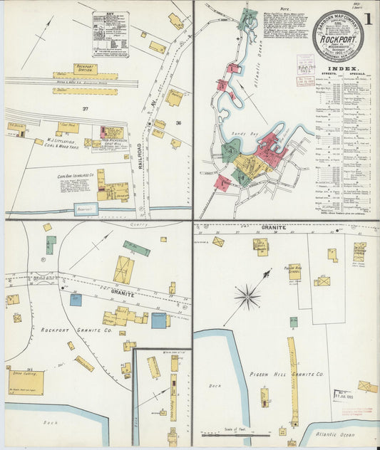 Sanborn Fire Insurance Map from Rockport, Essex County, Massachusetts (1902), Sheet #0001 - Complete Map Set gallery image, historic Sanborn map, vintage wall art, Massachusetts Massachusetts