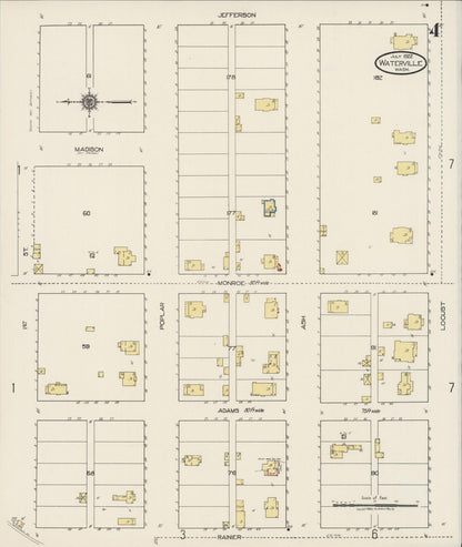 Sanborn Fire Insurance Map from Waterville, Douglas County, Washington (1922), Sheet #0004 - Complete Map Set gallery image, historic Sanborn map, vintage wall art, Washington Washington