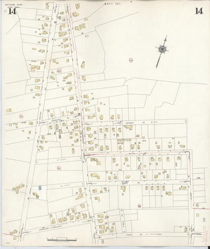 Sanborn Fire Insurance Map from Whitman, Plymouth County, Massachusetts (1950), Sheet #0014 - Complete Map Set gallery image, historic Sanborn map, vintage wall art, Massachusetts Massachusetts