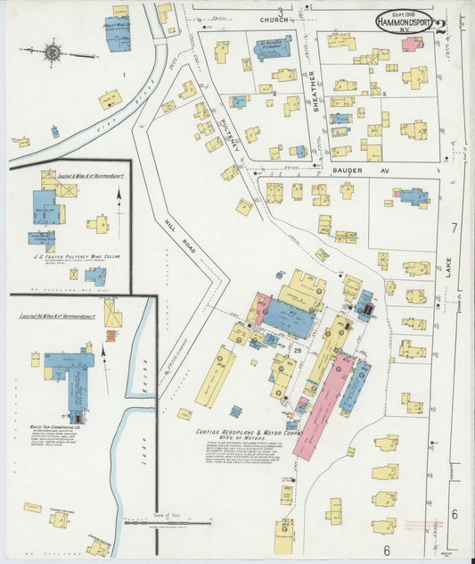 Sanborn Fire Insurance Map from Hammondsport, Steuben County, New York (1918), Sheet #0002 - Historic Sanborn Fire Insurance Map Print, vintage old map wall art, antique decor, genealogy gift, New York New York map
