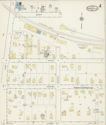 Sanborn Fire Insurance Map from Dodgeville, Iowa County, Wisconsin (1915), Sheet #0004 - Complete Map Set gallery image, historic Sanborn map, vintage wall art, Wisconsin Wisconsin
