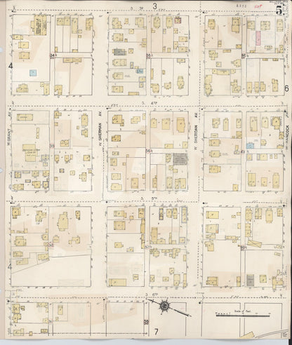 Sanborn Fire Insurance Map from Williams, Coconino County, Arizona (1948), Sheet #0005 - Complete Map Set gallery image, historic Sanborn map, vintage wall art, Arizona Arizona