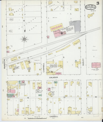 Sanborn Fire Insurance Map from Macomb, Mcdonough County, Illinois (1892), Sheet #0003 - Historic Sanborn Fire Insurance Map Print, vintage old map wall art, antique decor, genealogy gift, Illinois Illinois map