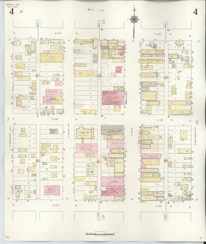 Sanborn Fire Insurance Map from Borger, Hutchinson County, Texas (1950), Sheet #0004 - Historic Sanborn Fire Insurance Map Print, vintage old map wall art, antique decor, genealogy gift, Texas Texas map