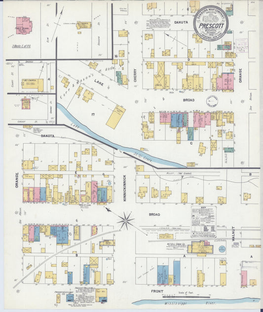 Sanborn Fire Insurance Map from Prescott, Pierce County, Wisconsin (1902), Sheet #0001 - Historic Sanborn Fire Insurance Map Print, vintage old map wall art, antique decor, genealogy gift, Wisconsin Wisconsin map