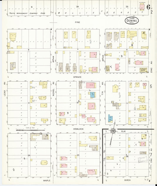 Sanborn Fire Insurance Map from Deming, Luna County, New Mexico (1913), Sheet #0006 - Historic Sanborn Fire Insurance Map Print, vintage old map wall art, antique decor, genealogy gift, New Mexico New Mexico map
