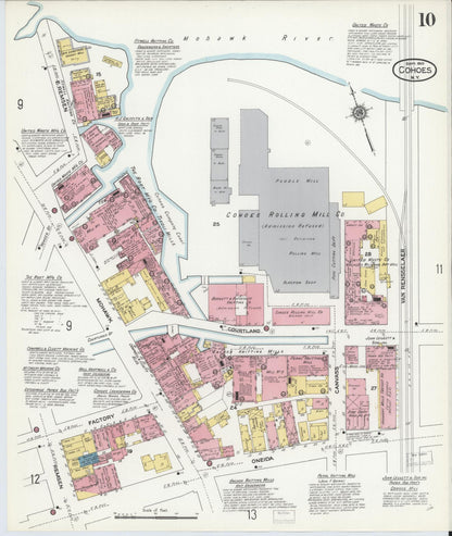 Sanborn Fire Insurance Map from Cohoes, Albany County, New York (1910), Sheet #0010 - Complete Map Set gallery image, historic Sanborn map, vintage wall art, New York New York