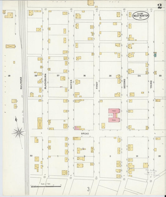 Sanborn Fire Insurance Map from West Newton, Westmoreland County, Pennsylvania (1905), Sheet #0002 - Historic Sanborn Fire Insurance Map Print, vintage old map wall art, antique decor, genealogy gift, Pennsylvania Pennsylvania map