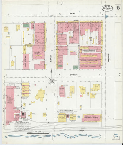 Sanborn Fire Insurance Map from Eufaula, Barbour County, Alabama (1903), Sheet #0006 - Complete Map Set gallery image, historic Sanborn map, vintage wall art, Alabama Alabama