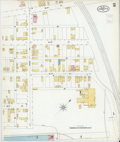 Sanborn Fire Insurance Map from Jeannette, Westmoreland County, Pennsylvania (1900), Sheet #0002 - Complete Map Set gallery image, historic Sanborn map, vintage wall art, Pennsylvania Pennsylvania
