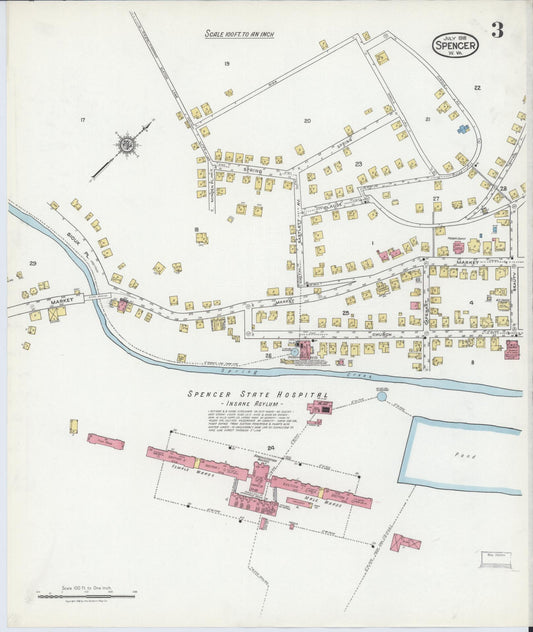 Sanborn Fire Insurance Map from Spencer, Roane County, West Virginia (1918), Sheet #0003 - Historic Sanborn Fire Insurance Map Print, vintage old map wall art, antique decor, genealogy gift, West Virginia West Virginia map