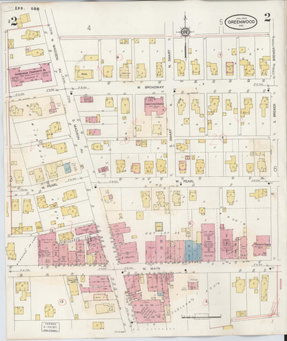 Sanborn Fire Insurance Map from Greenwood, Johnson County, Indiana (1940), Sheet #0002 - Complete Map Set gallery image, historic Sanborn map, vintage wall art, Indiana Indiana