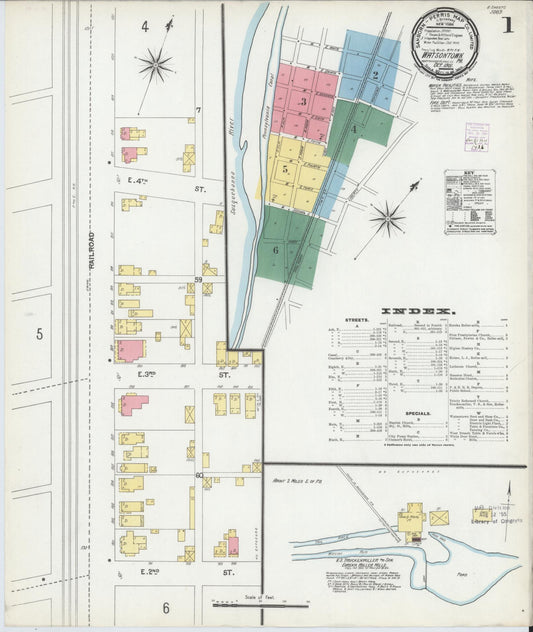 Sanborn Fire Insurance Map from Watsontown, Northumberland County, Pennsylvania (1901), Sheet #0001 - Historic Sanborn Fire Insurance Map Print, vintage old map wall art, antique decor, genealogy gift, Pennsylvania Pennsylvania map