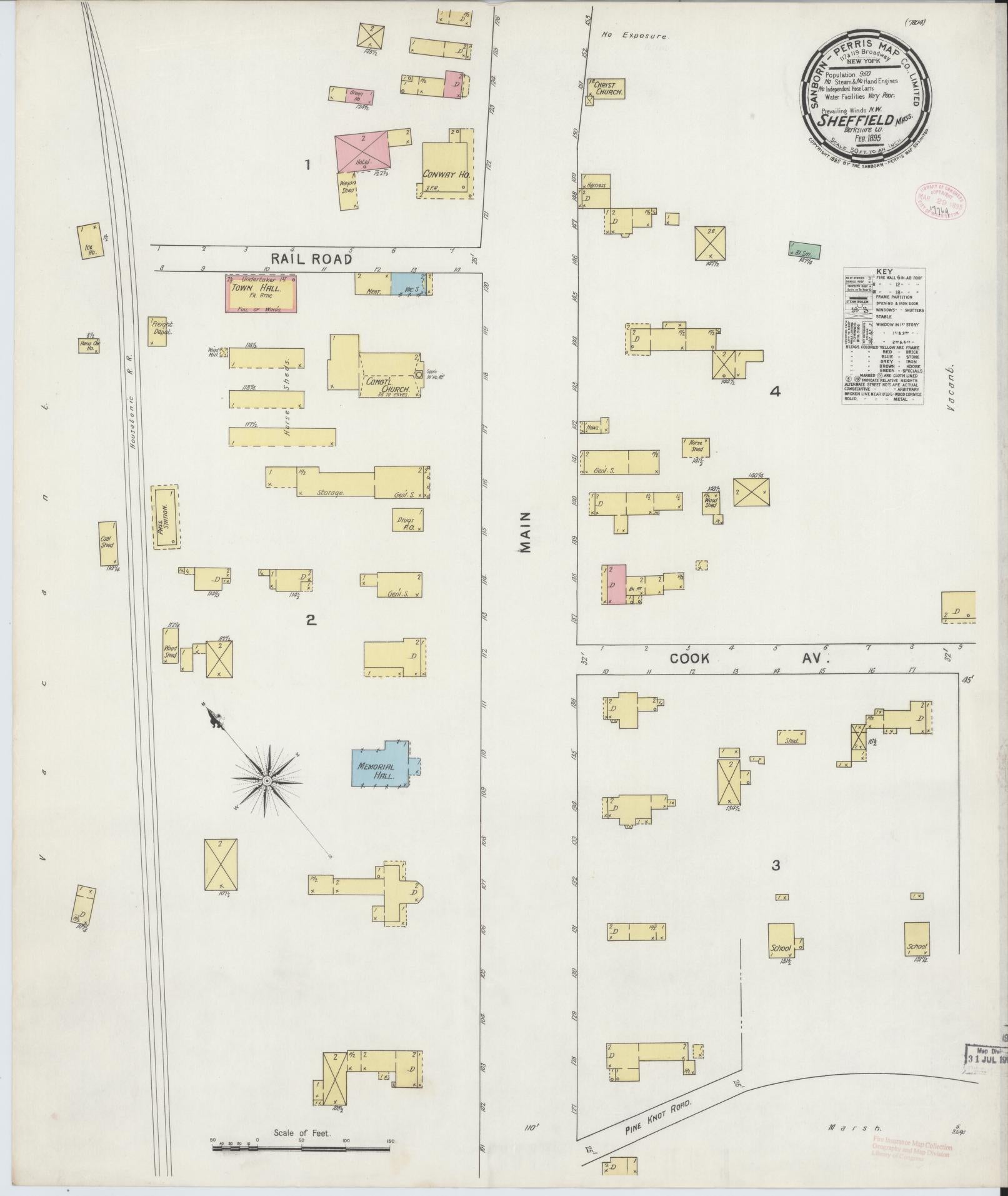 Sanborn Fire Insurance Map from Sheffield, Berkshire County, Massachusetts (1895), Sheet #0001 - Historic Sanborn Fire Insurance Map Print, vintage old map wall art, antique decor, genealogy gift, Massachusetts Massachusetts map