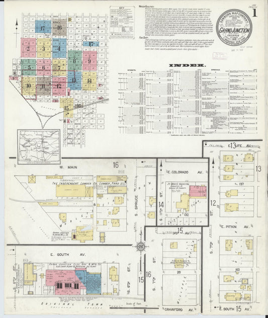 Sanborn Fire Insurance Map from Grand Junction, Mesa County, Colorado. (1912) – Historic Sanborn Fire Insurance Map Print