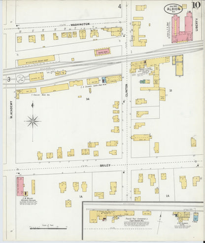 Sanborn Fire Insurance Map from Albion, Orleans County, New York (1900), Sheet #0010 - Complete Map Set gallery image, historic Sanborn map, vintage wall art, New York New York