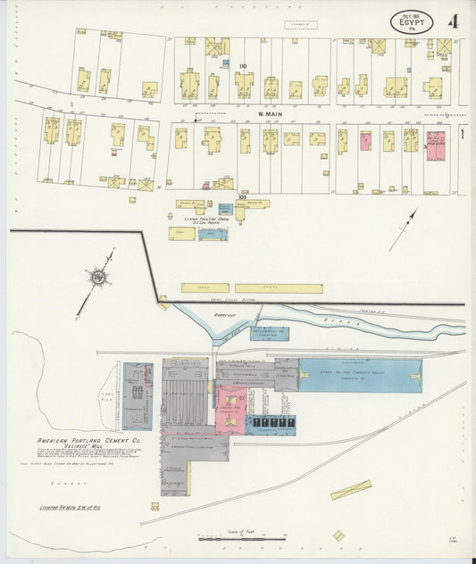 Sanborn Fire Insurance Map from Egypt, Lehigh County, Pennsylvania (1911), Sheet #0004 - Historic Sanborn Fire Insurance Map Print, vintage old map wall art, antique decor, genealogy gift, Pennsylvania Pennsylvania map