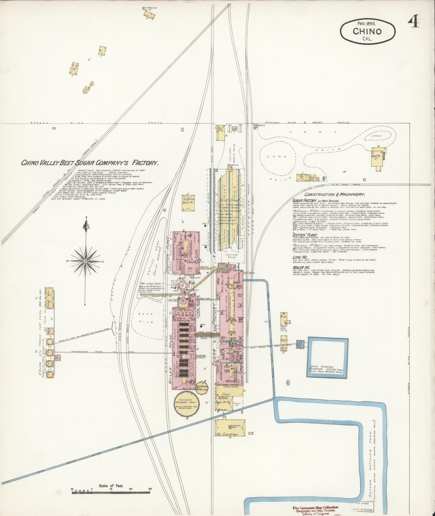 Sanborn Fire Insurance Map from Chino, San Bernardino County, California (1895), Sheet #0004 - Complete Map Set gallery image, historic Sanborn map, vintage wall art, California California