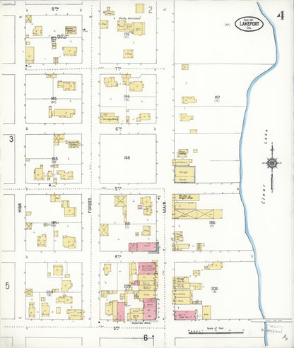Sanborn Fire Insurance Map from Lakeport, Lake County, California (1911), Sheet #0004 - Historic Sanborn Fire Insurance Map Print, vintage old map wall art, antique decor, genealogy gift, California California map
