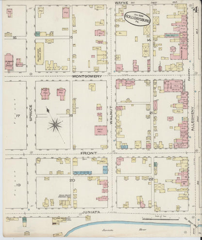 Sanborn Fire Insurance Map from Hollidaysburg, Blair County, Pennsylvania (1886), Sheet #0004 - Complete Map Set gallery image, historic Sanborn map, vintage wall art, Pennsylvania Pennsylvania