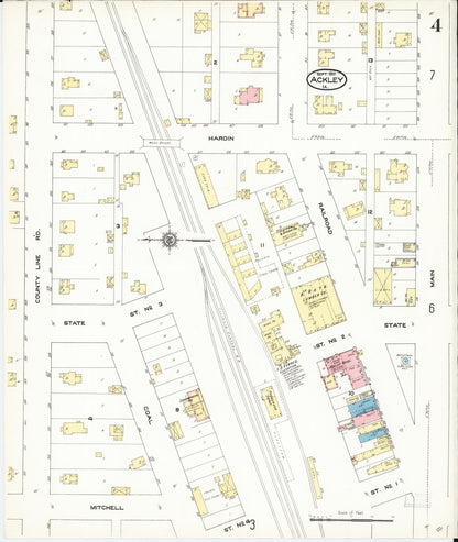 Sanborn Fire Insurance Map from Ackley, Hardin and Franklin Counties, Iowa (1911), Sheet #0004 - Historic Sanborn Fire Insurance Map Print