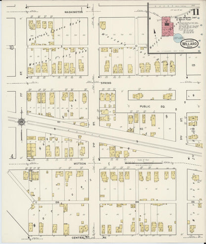 Sanborn Fire Insurance Map from Willard, Huron County, Ohio (1922), Sheet #0011 - Complete Map Set gallery image, historic Sanborn map, vintage wall art, Ohio Ohio