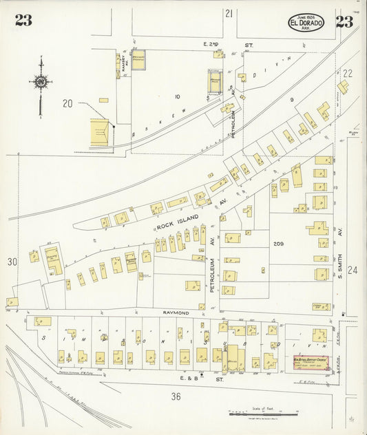 Sanborn Fire Insurance Map from El Dorado, Union County, Arkansas (1924), Sheet #0023 - Historic Sanborn Fire Insurance Map Print, vintage old map wall art, antique decor, genealogy gift, Arkansas Arkansas map