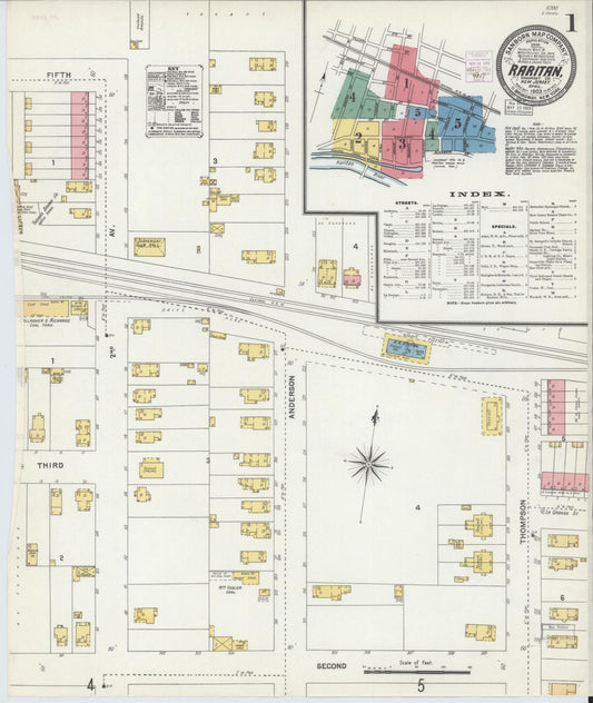 Sanborn Fire Insurance Map from Raritan, Somerset County, New Jersey. (1903) – Historic Sanborn Fire Insurance Map Print