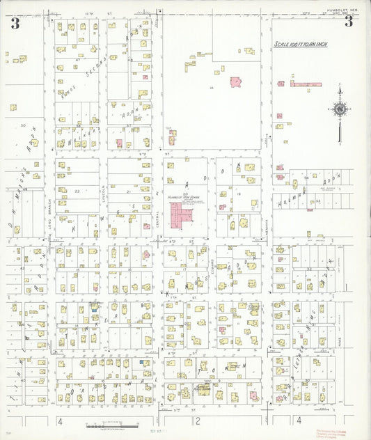 Sanborn Fire Insurance Map from Humboldt, Richardson County, Nebraska (1941), Sheet #0003 - Historic Sanborn Fire Insurance Map Print, vintage old map wall art, antique decor, genealogy gift, Nebraska Nebraska map