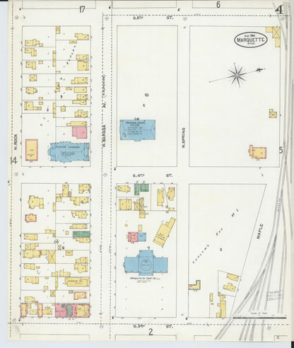 Sanborn Fire Insurance Map from Marquette, Marquette County, Michigan (1904), Sheet #0004 - Complete Map Set gallery image, historic Sanborn map, vintage wall art, Michigan Michigan
