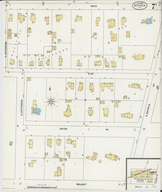 Sanborn Fire Insurance Map from Batavia, Kane County, Illinois (1897), Sheet #0007 - Historic Sanborn Fire Insurance Map Print, vintage old map wall art, antique decor, genealogy gift, Illinois Illinois map