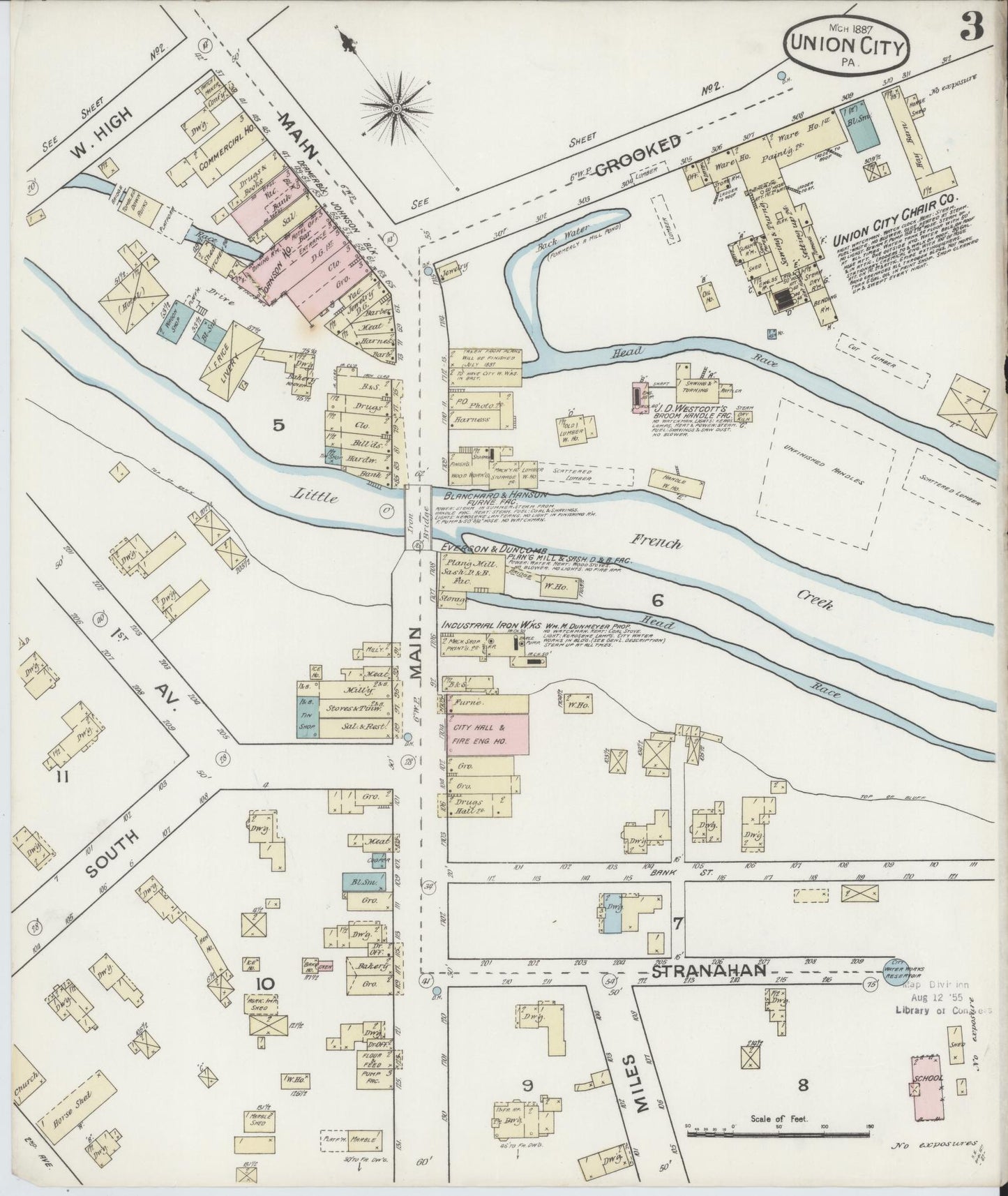 Sanborn Fire Insurance Map from Union City, Erie County, Pennsylvania (1887), Sheet #0003 - Complete Map Set gallery image, historic Sanborn map, vintage wall art, Pennsylvania Pennsylvania