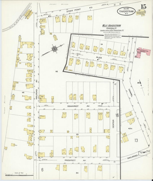 Sanborn Fire Insurance Map from Haverstraw, Rockland County, New York (1910), Sheet #0015 - Historic Sanborn Fire Insurance Map Print, vintage old map wall art, antique decor, genealogy gift, New York New York map