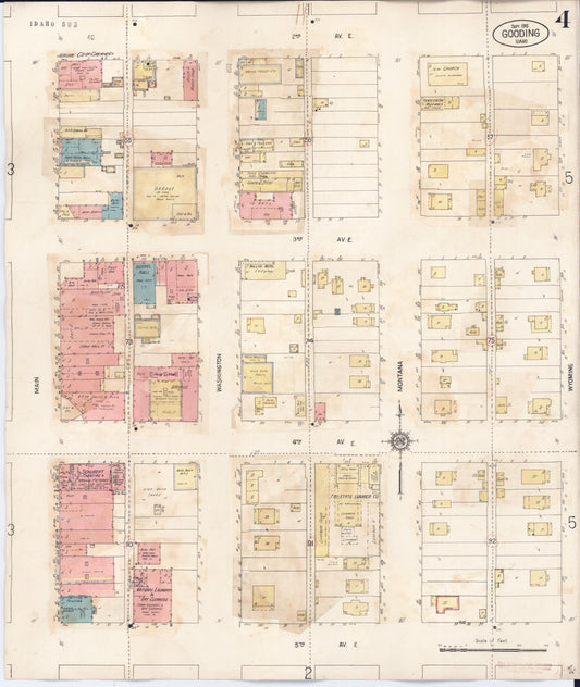 Sanborn Fire Insurance Map from Gooding, Gooding County, Idaho (1941), Sheet #0004 - Historic Sanborn Fire Insurance Map Print, vintage old map wall art, antique decor, genealogy gift, Idaho Idaho map