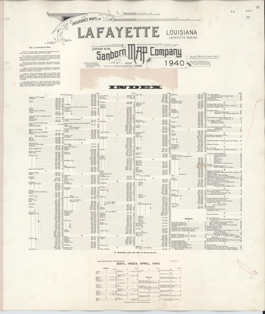 Sanborn Fire Insurance Map from Lafayette, Lafayette Parish, Louisiana (1949), Sheet #0001 - Historic Sanborn Fire Insurance Map Print, vintage old map wall art, antique decor, genealogy gift, Louisiana Louisiana map