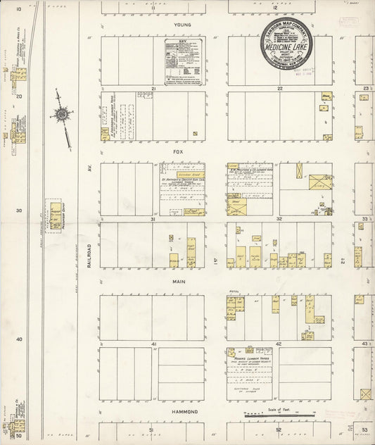 Sanborn Fire Insurance Map from Medicine Lake, Sheridan County, Montana (1910), Sheet #0001 - Historic Sanborn Fire Insurance Map Print, vintage old map wall art, antique decor, genealogy gift, Montana Montana map