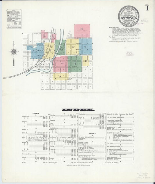 Sanborn Fire Insurance Map from Northfield, Rice County, Minnesota. (1910) – Map View