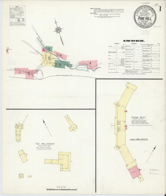 Sanborn Fire Insurance Map from Pine Hill, Ulster County, New York. (1912), Sheet 1 – Historic Sanborn Fire Insurance Map Print