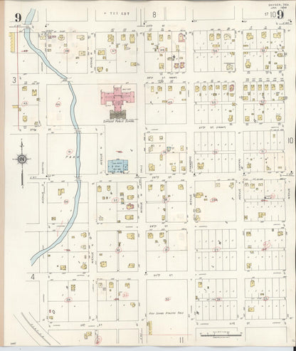 Sanborn Fire Insurance Map from Snyder, Scurry County, Texas (1942), Sheet #0009 - Historic Sanborn Fire Insurance Map Print, vintage old map wall art, antique decor, genealogy gift, Texas Texas map
