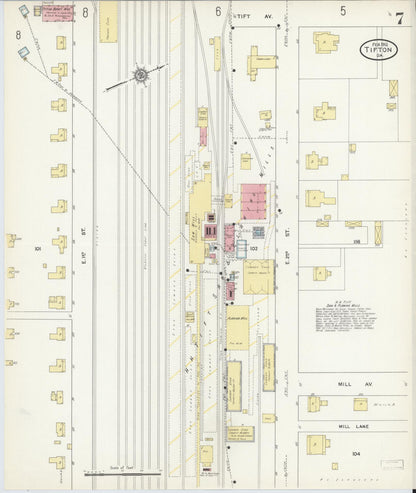 Sanborn Fire Insurance Map from Tifton, Tift County, Georgia (1912), Sheet #0007 - Complete Map Set gallery image, historic Sanborn map, vintage wall art, Georgia Georgia