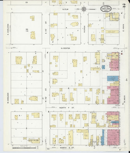Sanborn Fire Insurance Map from Gaylord, Otsego County, Michigan (1916), Sheet #0002 - Complete Map Set gallery image, historic Sanborn map, vintage wall art, Michigan Michigan