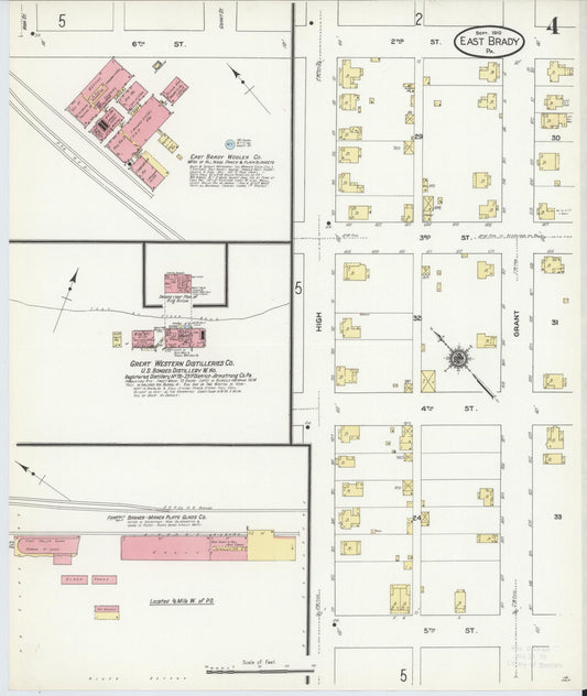 Sanborn Fire Insurance Map from East Brady, Clarion County, Pennsylvania (1910), Sheet #0004 - Historic Sanborn Fire Insurance Map Print, vintage old map wall art, antique decor, genealogy gift, Pennsylvania Pennsylvania map