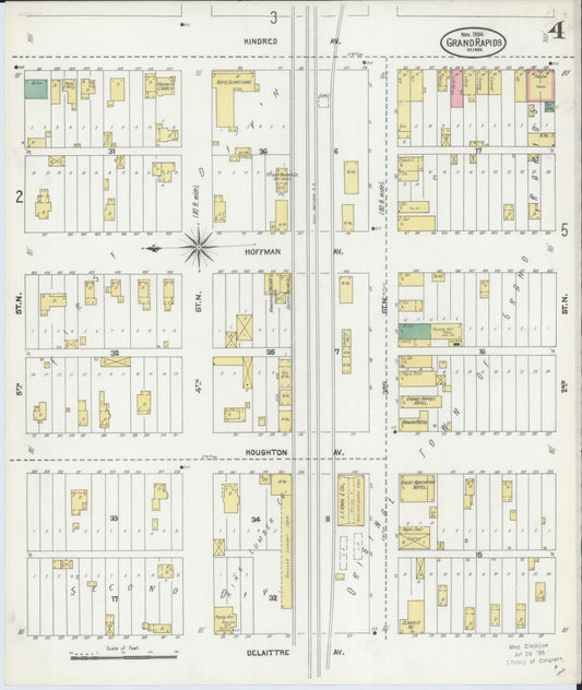 Sanborn Fire Insurance Map from Grand Rapids, Itasca County, Minnesota (1904), Sheet #0004 - Historic Sanborn Fire Insurance Map Print, vintage old map wall art, antique decor, genealogy gift, Minnesota Minnesota map